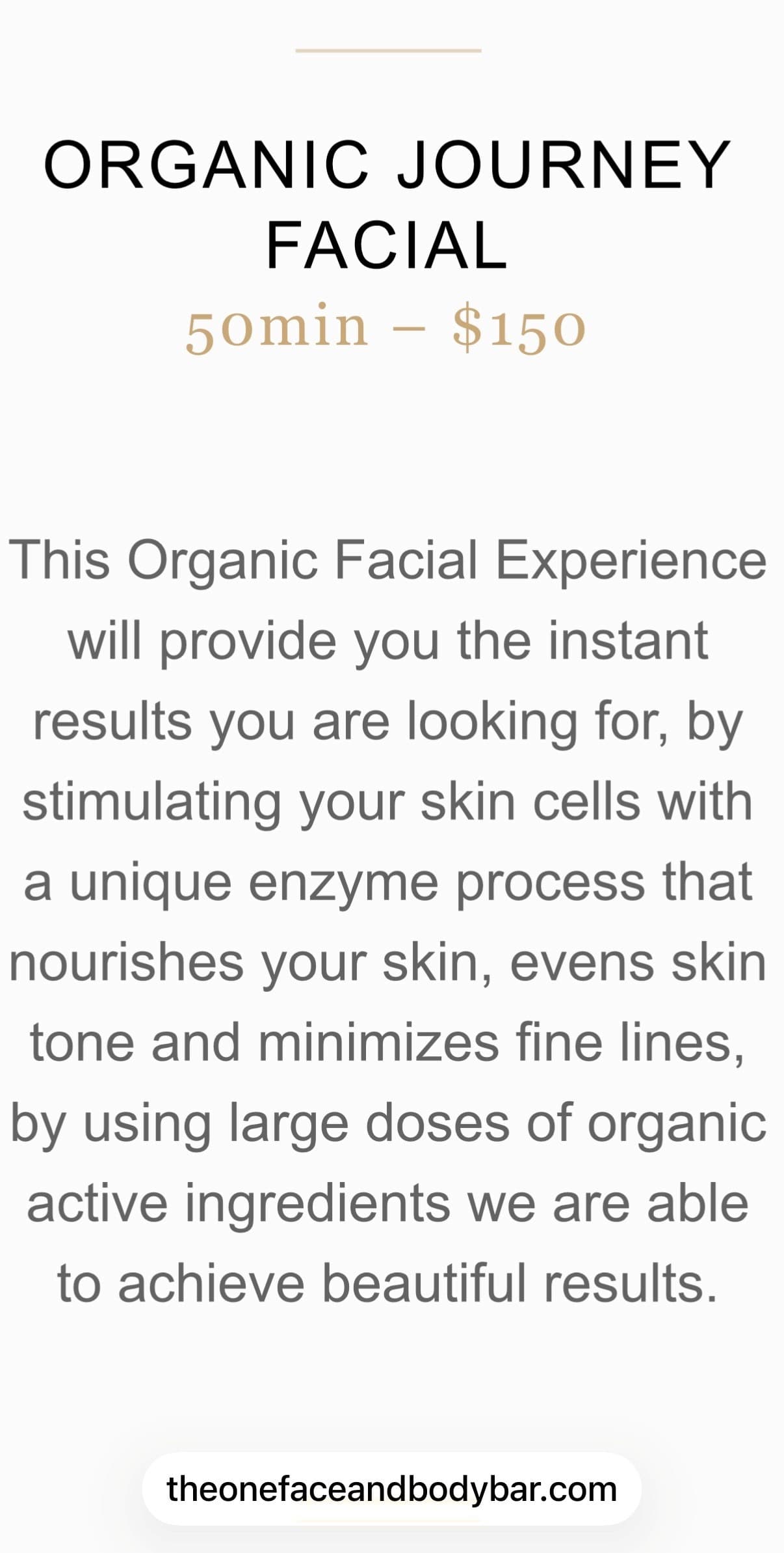 The ONE Face & Body Bar (Organic Journey Facial) – Value $150 - Image 2